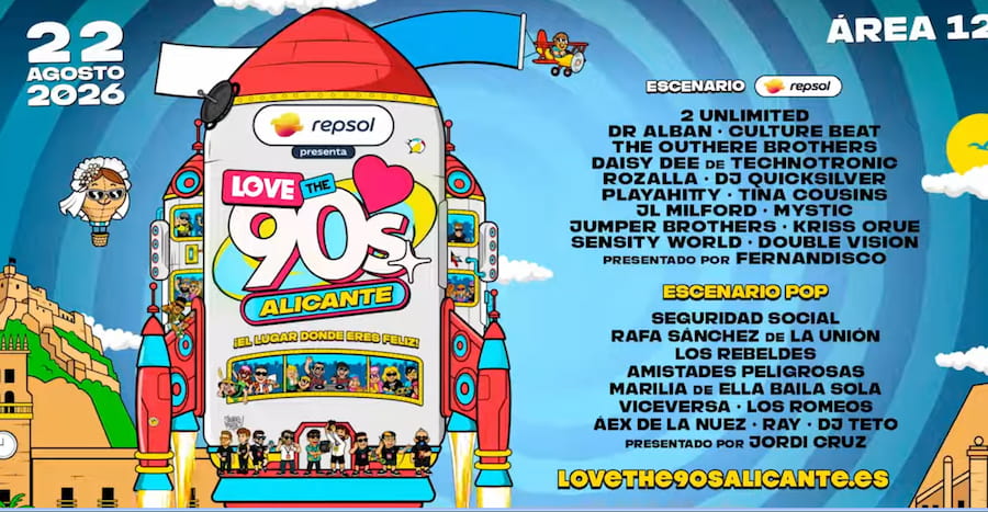 Love the 90s à Alicante le 22 août à Area 12 - radio+